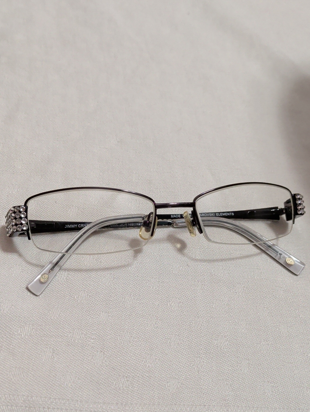 Jimmy Crystal New York Swarovski JCR148 Cosmo Semirimless Glasses Frame Only +2.